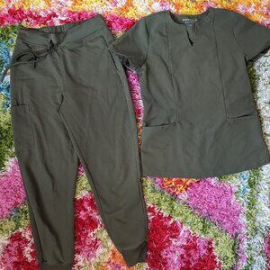 Mandala Scrub Set XS Olive Green